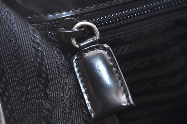 Authentic PRADA SPAZZOLATO Leather Shoulder Hand Bag B7390 Black 0398E