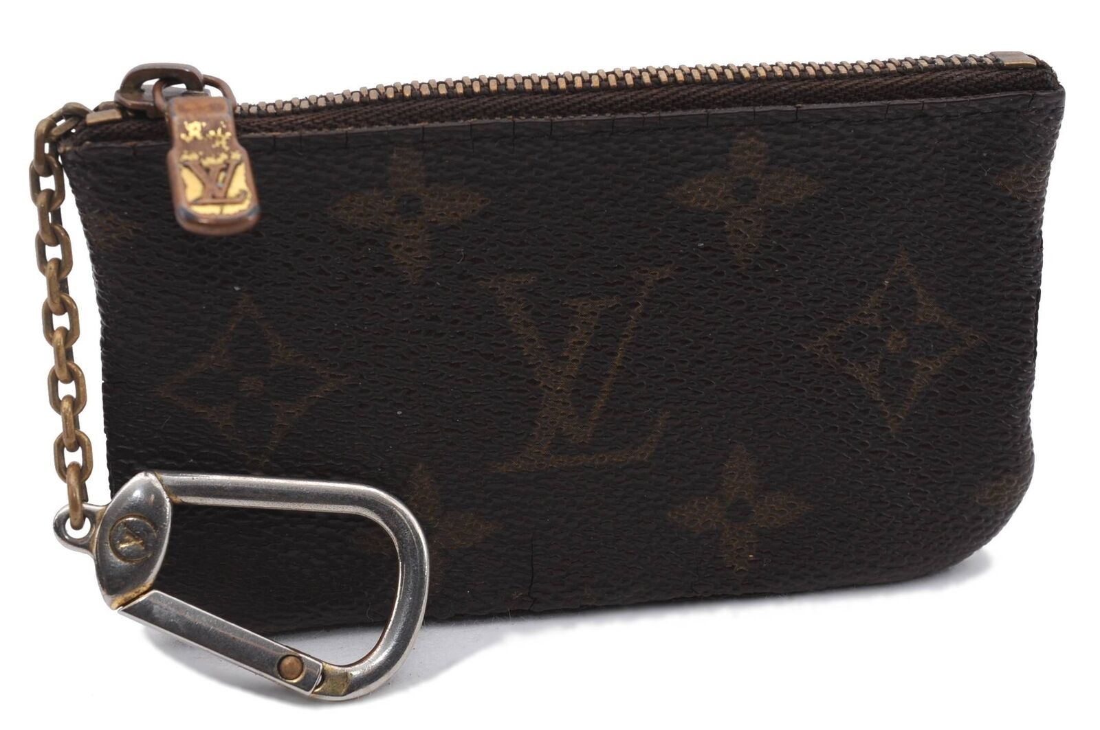 Authentic LOUIS VUITTON Monogram Pochette Cles Coin Purse M62650 LV 0400C