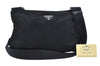 Authentic PRADA Nylon Vela Sport Leather Shoulder Cross Bag BT0174 Black 0402E