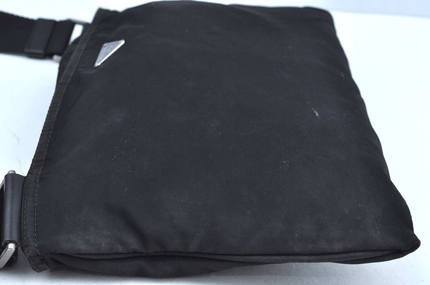 Authentic PRADA Nylon Vela Sport Leather Shoulder Cross Bag BT0174 Black 0402E