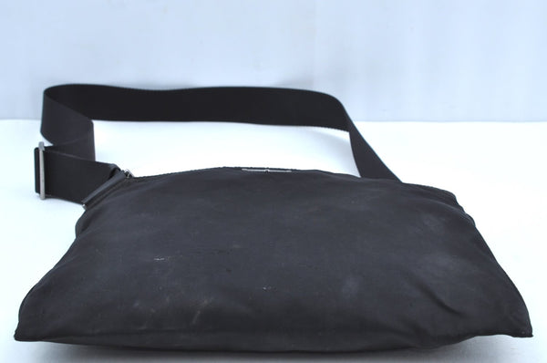 Authentic PRADA Nylon Vela Sport Leather Shoulder Cross Bag BT0174 Black 0402E