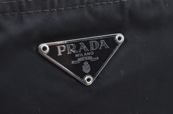 Authentic PRADA Nylon Vela Sport Leather Shoulder Cross Bag BT0174 Black 0402E