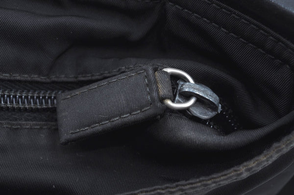 Authentic PRADA Nylon Vela Sport Leather Shoulder Cross Bag BT0174 Black 0402E