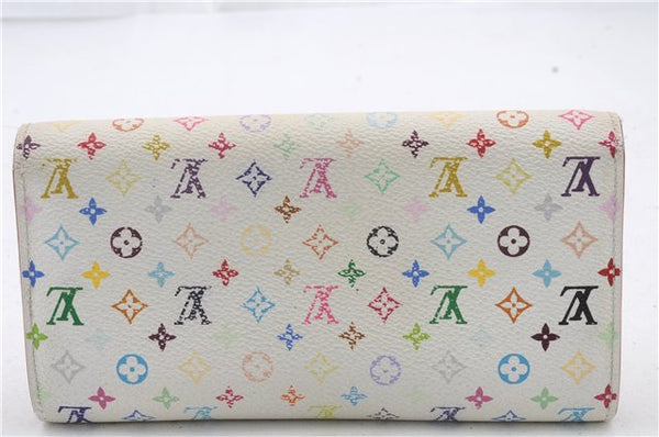 Louis Vuitton Monogram Multicolor Portefeuille Sarah Wallet M93744 White 0403D