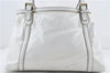 Authentic GUCCI Web Sherry Line New Britt Tote Bag PVC Leather White 0403E