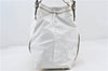 Authentic GUCCI Web Sherry Line New Britt Tote Bag PVC Leather White 0403E