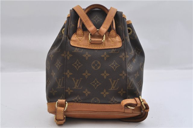 Authentic Louis Vuitton Monogram Montsouris PM Backpack M51137 LV 0403F