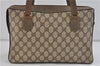 Authentic GUCCI Web Sherry Line Shoulder Hand Bag GG PVC Leather Brown 0406D