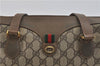 Authentic GUCCI Web Sherry Line Shoulder Hand Bag GG PVC Leather Brown 0406D