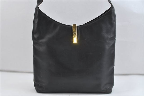 Authentic GUCCI Shoulder Hand Bag Leather Black 0408D