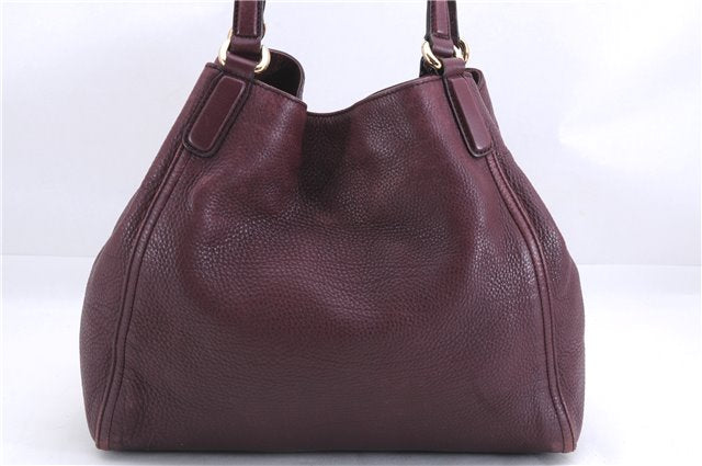 Authentic GUCCI SOHO Tassel Shoulder Tote Bag Leather 282309 Bordeaux Red 0409E