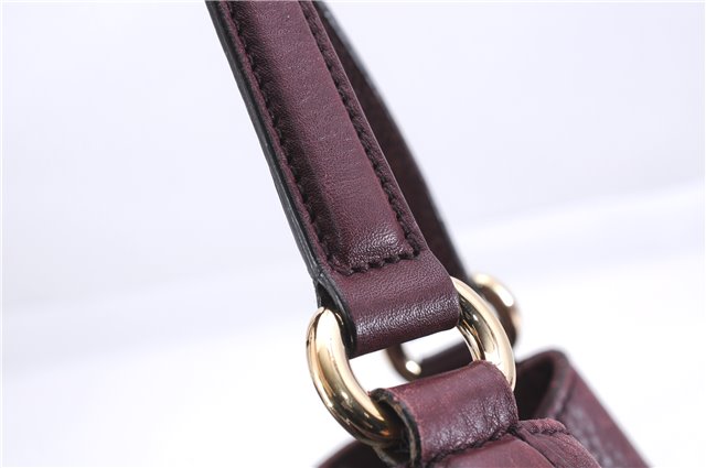 Authentic GUCCI SOHO Tassel Shoulder Tote Bag Leather 282309 Bordeaux Red 0409E
