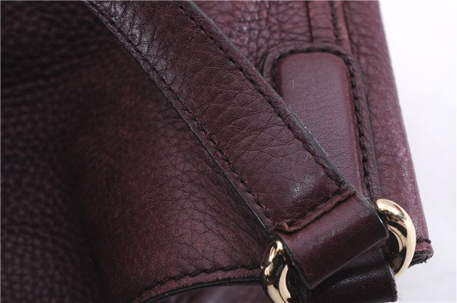 Authentic GUCCI SOHO Tassel Shoulder Tote Bag Leather 282309 Bordeaux Red 0409E