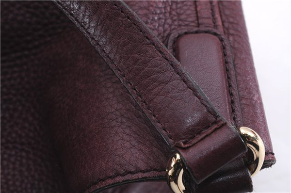 Authentic GUCCI SOHO Tassel Shoulder Tote Bag Leather 282309 Bordeaux Red 0409E