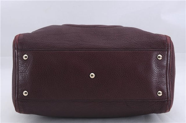 Authentic GUCCI SOHO Tassel Shoulder Tote Bag Leather 282309 Bordeaux Red 0409E