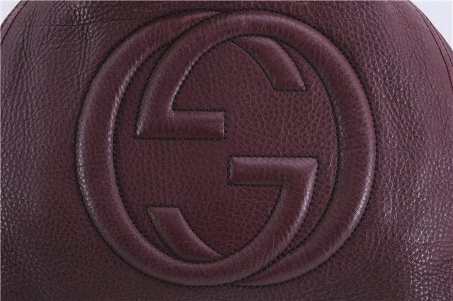 Authentic GUCCI SOHO Tassel Shoulder Tote Bag Leather 282309 Bordeaux Red 0409E