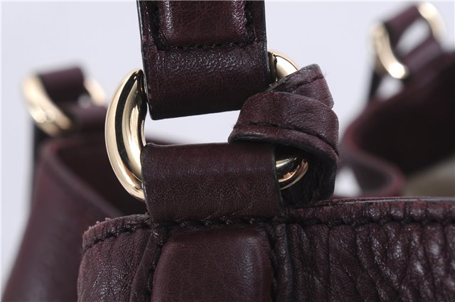 Authentic GUCCI SOHO Tassel Shoulder Tote Bag Leather 282309 Bordeaux Red 0409E