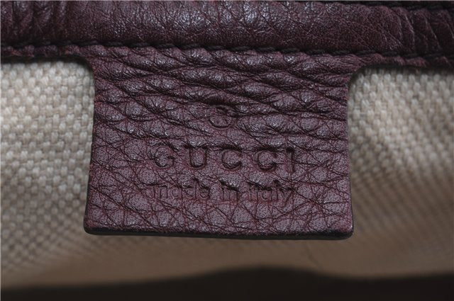 Authentic GUCCI SOHO Tassel Shoulder Tote Bag Leather 282309 Bordeaux Red 0409E