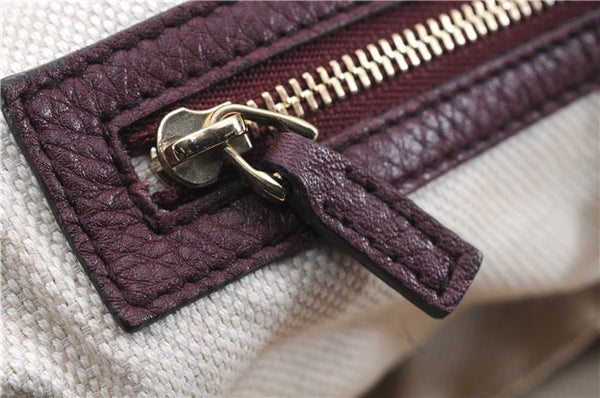 Authentic GUCCI SOHO Tassel Shoulder Tote Bag Leather 282309 Bordeaux Red 0409E