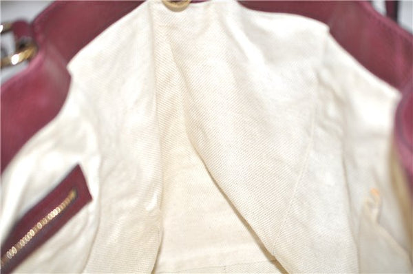 Authentic GUCCI SOHO Tassel Shoulder Tote Bag Leather 282309 Bordeaux Red 0409E