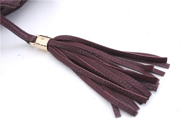 Authentic GUCCI SOHO Tassel Shoulder Tote Bag Leather 282309 Bordeaux Red 0409E