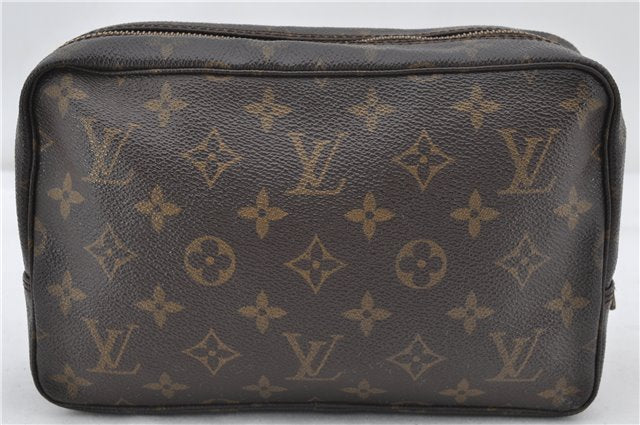 Auth Louis Vuitton Monogram Trousse Toilette 23 Clutch Hand Bag M47524 LV 0411E