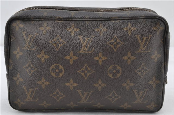 Auth Louis Vuitton Monogram Trousse Toilette 23 Clutch Hand Bag M47524 LV 0411E