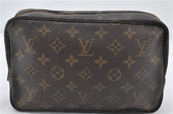 Auth Louis Vuitton Monogram Trousse Toilette 23 Clutch Hand Bag M47524 LV 0411E