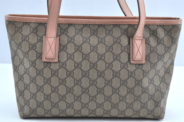 Authentic GUCCI Shoulder Hand Tote Bag Purse GG PVC Leather 211138 Brown 0411G