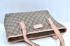 Authentic GUCCI Shoulder Hand Tote Bag Purse GG PVC Leather 211138 Brown 0411G