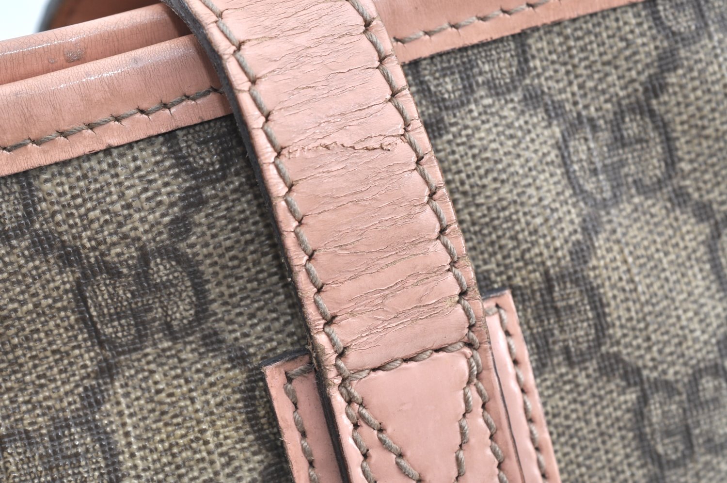 Authentic GUCCI Shoulder Hand Tote Bag Purse GG PVC Leather 211138 Brown 0411G