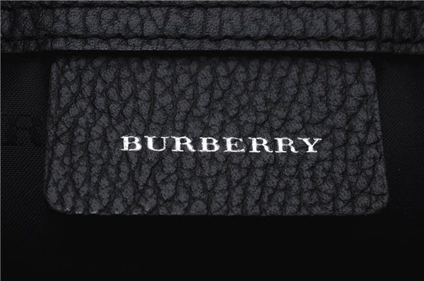 Authentic BURBERRY Nova Check Nylon Leather Shoulder Hand Bag Purse Black 0416D