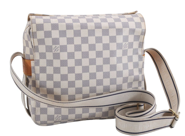 Auth Louis Vuitton Damier Azur Naviglio Shoulder Cross Body Bag N51189 LV 0418E