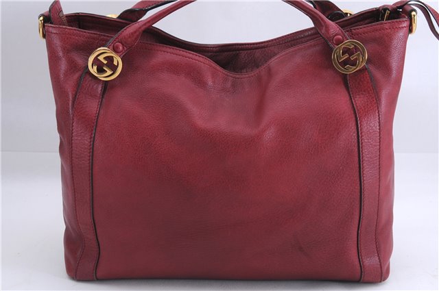 Authentic GUCCI Miss GG 2Way Hand Shoulder Bag Leather 323675 Red 0420E