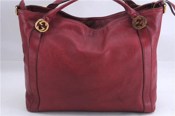 Authentic GUCCI Miss GG 2Way Hand Shoulder Bag Leather 323675 Red 0420E