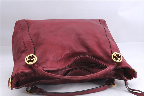 Authentic GUCCI Miss GG 2Way Hand Shoulder Bag Leather 323675 Red 0420E