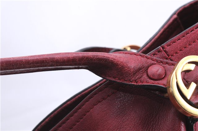 Authentic GUCCI Miss GG 2Way Hand Shoulder Bag Leather 323675 Red 0420E