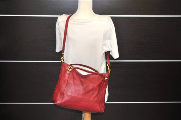 Authentic GUCCI Miss GG 2Way Hand Shoulder Bag Leather 323675 Red 0420E