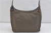 Authentic GUCCI Bamboo Shoulder Hand Bag Nylon Leather Khaki Green 0421D