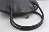 Authentic GUCCI Bamboo Shoulder Hand Bag Leather Black Junk 0422D