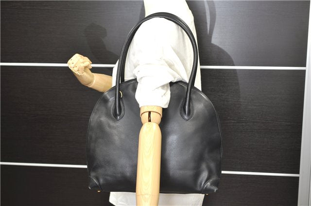 Authentic GUCCI Bamboo Shoulder Hand Bag Leather Black Junk 0422D