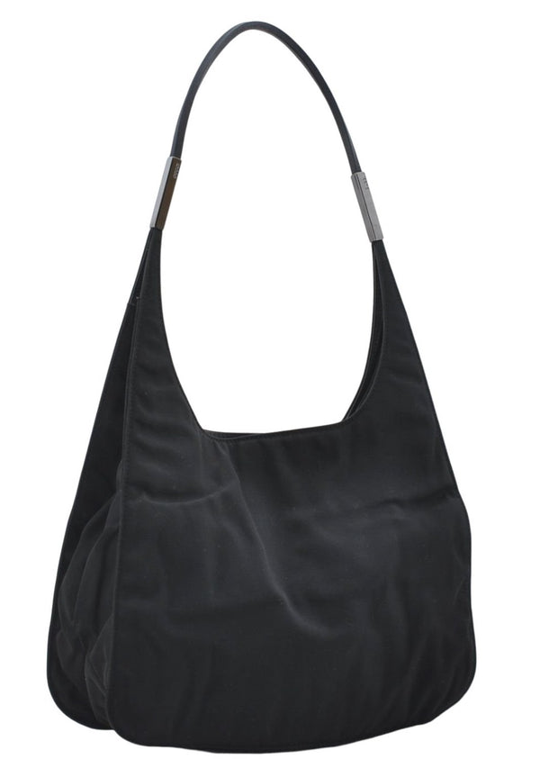 Authentic GUCCI Shoulder Hand Bag Purse Nylon Leather 0013708 Black 0423E