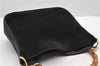 Authentic GUCCI Bamboo 2Way Shoulder Bag Suede Leather Black Junk 0424D