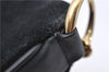 Authentic GUCCI Bamboo 2Way Shoulder Bag Suede Leather Black Junk 0424D