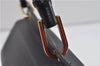 Authentic GUCCI Bamboo Hand Bag Purse Leather Black 0425D