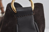 Authentic GUCCI Bamboo 2Way Shoulder Hand Bag Purse Suede Leather Brown 0426D