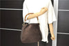 Authentic GUCCI Bamboo 2Way Shoulder Hand Bag Purse Suede Leather Brown 0426D