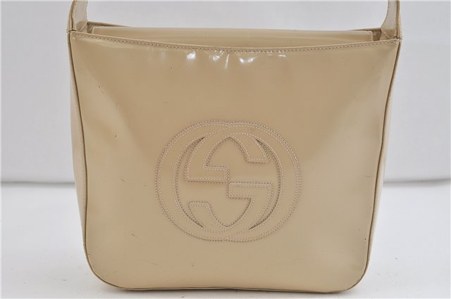 Authentic GUCCI Shoulder Hand Bag Leather Beige 0428D