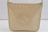 Authentic GUCCI Shoulder Hand Bag Leather Beige 0428D