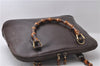 Authentic GUCCI Bamboo 2way Hand Shoulder Bag Purse Leather Brown Junk 0431D